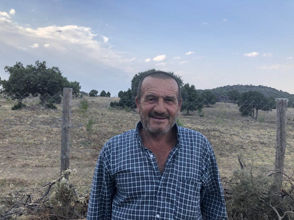 Mustafa, the caretaker of the almond park.